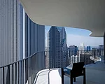 Aqua Tower's concrete terraces, with their overhangs, bring to mind the ancient cliff dwellings of Mesa Verde'Gang's first memory of architecture.