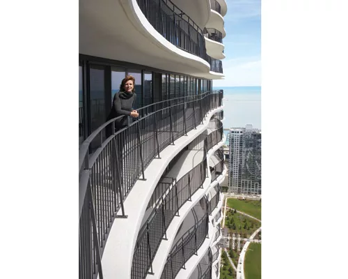 Gang is known for projects of different looks, scales and types. Clockwise from top left: the two-bedroom Brick Weave House, 87-story Aqua Tower, 42,000-sq-ft Starlight Theatre and 18-ft-tall 'Marble
