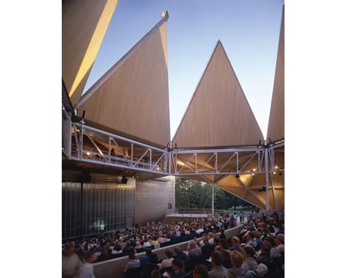 Roof of Starlight Theatre opens to the sky during dry weather