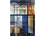 Chicago's Columbia College Media Production Center beckons through transparency and flashes of color.