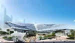 The Museum of the Built Environment is one of FXFOWLE's six active projects in the King Abdullah Financial District, a 55 million-square-foot development in Riyadh. Resembling a chiseled rock and part