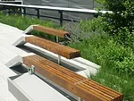 Benches along section two pathway