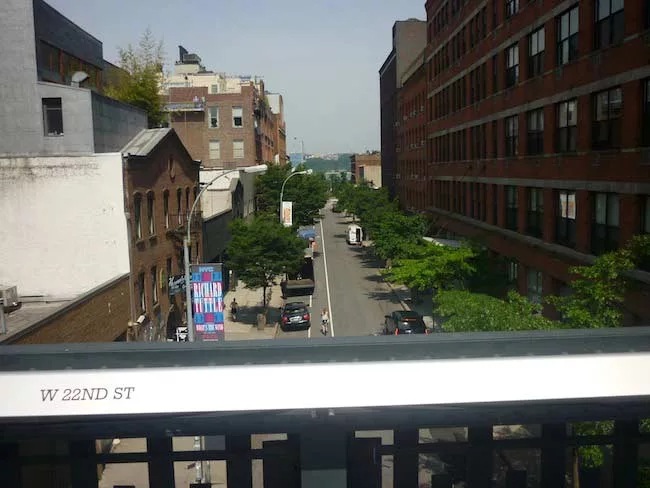 View west at 22nd Street