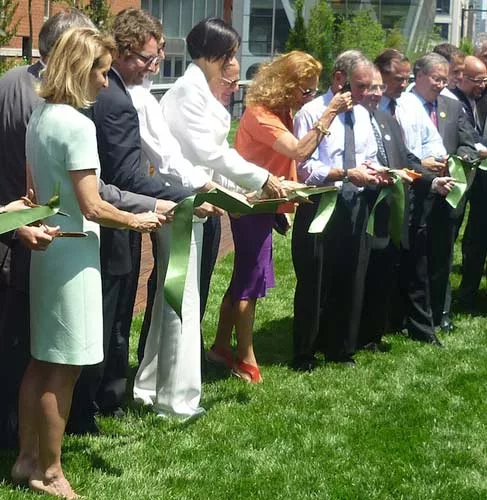 Ceremonial ribbon cutting