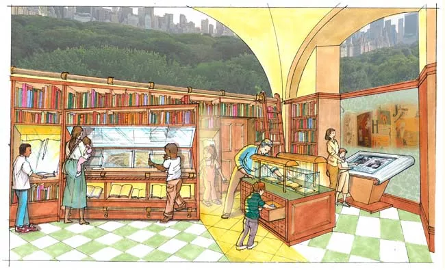 The Barbara K. Lipman Children's History Library, in the Children's Museum space, will include rare books, manuscripts, and maps from the Historical Society's collection.