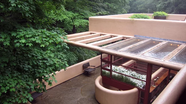 This year marks the 75th anniversary of Fallingwater's groundbreaking. The home was built for the Kaufmann family, owners of the eponymous department store chain. Fallingwater was designated a Nationa