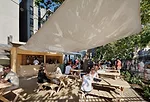 Caf' structure and outdoor seating