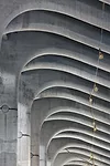 The transit hub's arched steel beams in the PATH hall give a sense of the spatial drama awaiting when it opens in 2014.