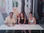 Lease signing, July 22, 2011. From left to right: Rick Bell, executive director of AIA New York; Margaret Castillo, president of AIA New York; Jaime Endreny, executive director of the Center for Archi