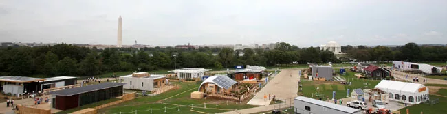 A view of the 'solar village' after the opening ceremony on September 22. The expo is open to the public September 23 through October 2. 