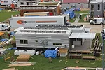 View of <em>Re_home</em>, by the University of Illinois at Urbana-Champaign, during assembly. The dwelling is 'designed to provide a rapid-response solution for a family affected by natural disaster.'