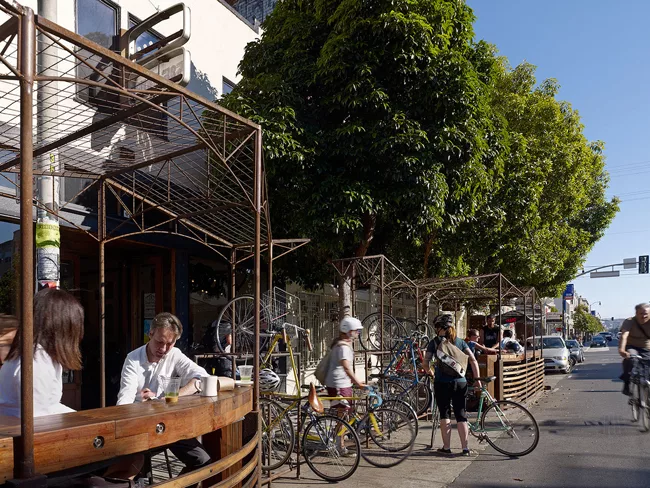 A parklet by San Francisco's Boor Bridges Architecture on Valencia Street in the Mission neighborhood.