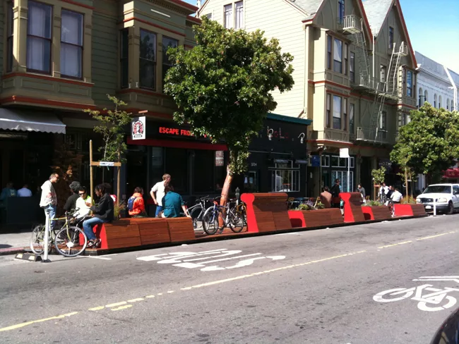 Another parklet by Rebar on 22nd Street and Bartlett in the Mission.