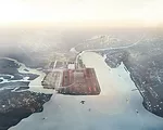 Under Norman Foster's plan, more than a third of the 40,000-hectare airport would be on reclaimed land.
