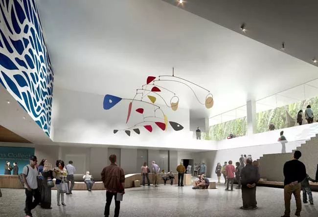 A new central ticketing and visitor orientation area connects new and existing galleries to Sn'hetta's planned public spaces.