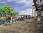 Keating Channel Park and Boardwalk, looking west. 