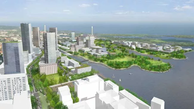 Keating Channel Precinct, looking east.