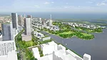Keating Channel Precinct, looking east. 