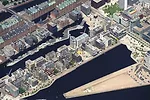 An overview of the Am Sandtorkai/Dalmannka quarter, where about 1,500 people currently live and work.