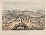 Union Square, looking south, 1849, published by John Bachmann. 