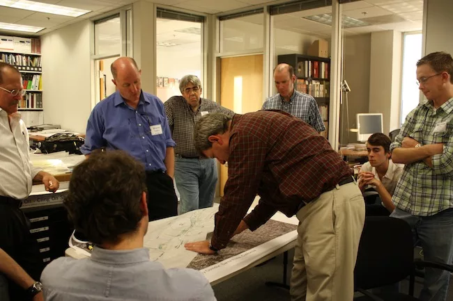 SDAT team members work on a plan for a Santa Rosa, CA greenway.