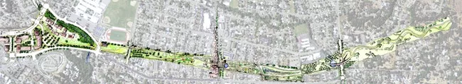 A plan for the proposed Santa Rosa Greenway.