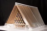 A concept model of Ban&rsquo;s scheme for the Cardboard Cathedral.