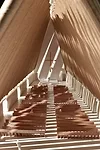 Interior of Ban&rsquo;s scheme for the Cardboard Cathedral.