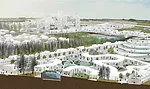 Rendering of WORKac's <em>Nature-City</em> for Keizer, Oregon.