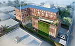 HOK's design for Project Haiti is striving for net zero water and waste, and for the building to provide a net positive energy source.