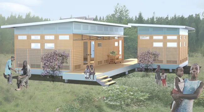 Architecture students from the University of Virginia are working in Haiti as part of a studio course called Initiative reCOVER. The current project, Breathe House, is a prefabricated structure design