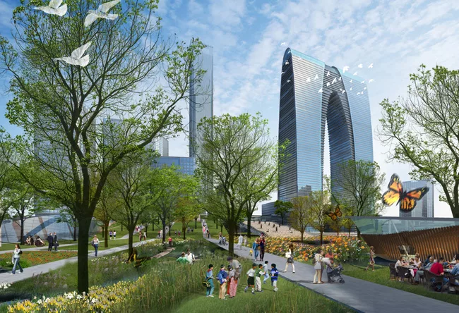 SWA has designed the public open spaces for Suzhou Center.