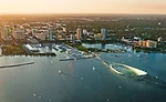 In January, Michael Maltzan of Los Angeles won a competition to replace the city's aging municipal pier with a futuristic ensemble of canted walkways circling a 2-acre underwater estuary garden. Offic