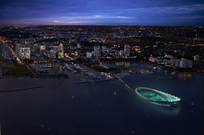 In January, Michael Maltzan of Los Angeles won a competition to replace the city's aging municipal pier with a futuristic ensemble of canted walkways circling a 2-acre underwater estuary garden. Offic