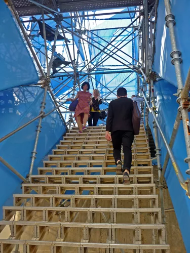 Ascending into Wendy. The public won't be able to get inside due to safety reasons, but attendees at the opening were given special access.