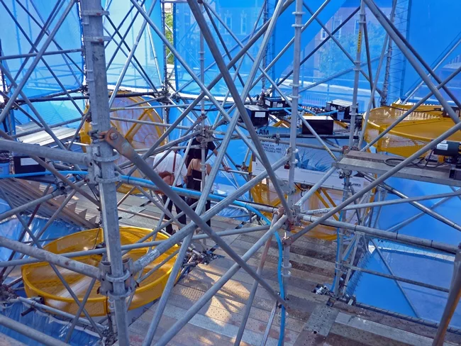 Project consultants included: PURETi (air-purifying surface treatment), Cristal Global (titania dioxide), SDFS (general contractor), SAFWAY (scaffolding provider), Krinner Ground Screws (foundations),