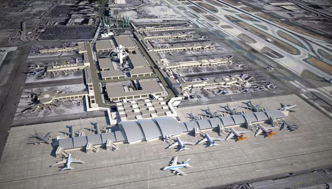 Rendering of Fentress Architects' design for Los Angeles International Airport's expansion.