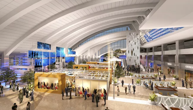 Rendering of Fentress Architects' design for Los Angeles International Airport's expansion.