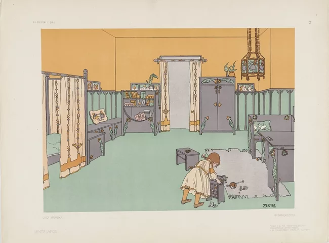Mariska Undi, design for a children’s room, 1903