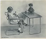 Detail from Stahlromöbel (Tubular steel furniture), loose-leaf sales catalogue for furniture offered by the Thonet Company, showing Marcel Breuer’s B341/2 chair and B53 table, 1930-31