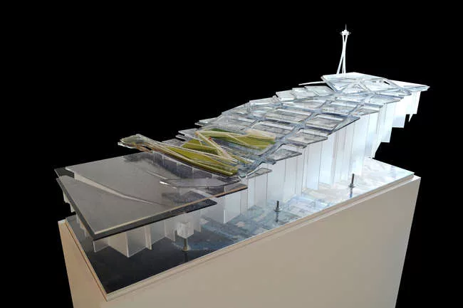 Conceptual model of Olympic Sculpture Park by Weiss/Manfredi.