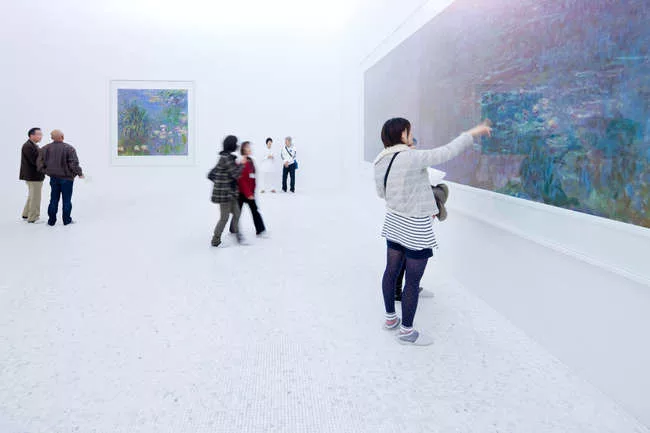 Interior of the Claude Monet Space in the Chichu Art Museum by Tadao Ando.