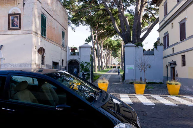 Future entrance to the Grand Traiano Art Complex in the town of Grottaferrata, Italy.