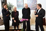 Roberto Guerra and Kathy Brew, directors of 'Design Is One: Lella and Massimo Vignelli,' with Massimo Vignelli and Architecture and Architecture &amp; Design Film Festival founder Kyle Bergman at the 