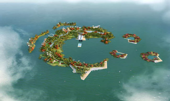 <strong>Best Future Projects: Experimental</strong><br />HASSELL<br />Man-Built Islands Dongqian Lake<br />Ningbo, China
