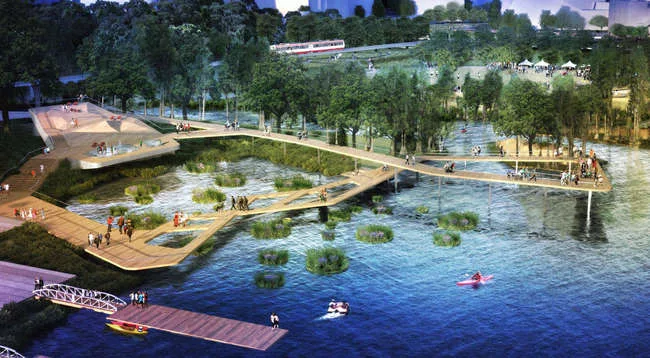 <p>Waller Creek Design Competition, CMG and Public Architecture</p>