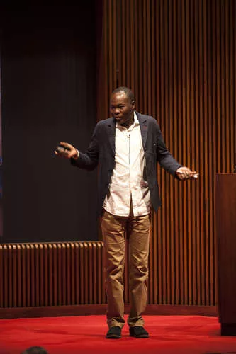 Diébédo Francis Kéré presenting.<br />