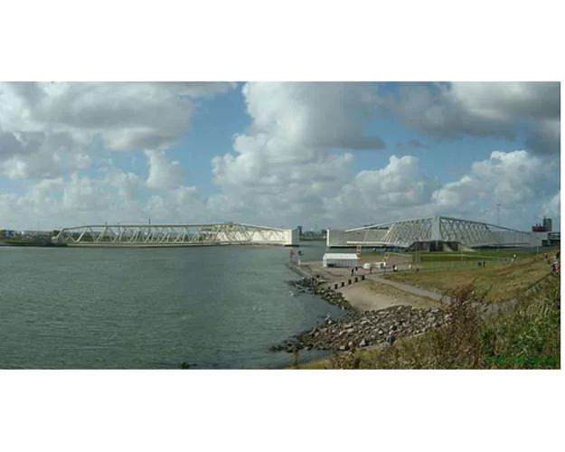 The Maeslantkering surge gates protect Rotterdam, in the Netherlands, the world’s third busiest port in terms of cargo tonnage. Construction was completed in 1997 and cost $450 million. The barr