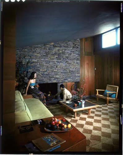 The living room in the in Flintridge, California, home that architect George Turner designed for himself, c. 1947