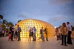 An egg-shaped beach bar pavilion by Los Carpinteros may have been the most popular art intervention at this year's the Art Basel Miami Beach.